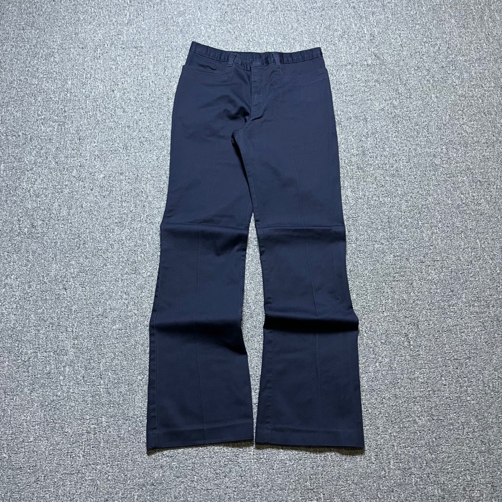 Dickies Flare Leg Work Pants Navy Blue Junior Twill Trousers Casual Utility